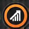 Icon representing evaluate and sustain stage: upward trending arrow within a circular flow.