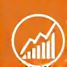 Icon representing financial advisory: stylized growth graph with positive trend line.